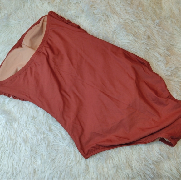 J. Crew Strapless Ruched Bandeau One-piece Swimsuit Size 4 - Picture 5 of 7